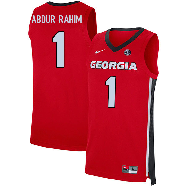 Men #1 Jabri Abdur-Rahim Georgia Bulldogs College Basketball Jerseys Sale-Red